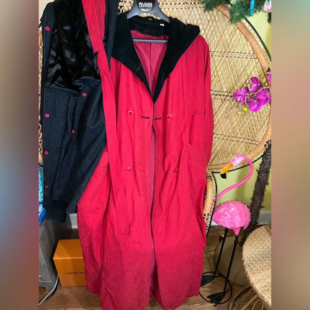 London Fog Vintage Trench Coat Removable Wool Liner Red Size 14 - Picture 5 of 15
